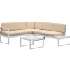 Mobili Da Giardino E Accessori|Set da giardino "hydri" in alluminio bianco con 6 sedute e tavolino