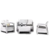 Mobili Da Giardino E Accessori-Keter Set da giardino "corfu lounge" in polipropilene bianco 4 sedute e tavolino