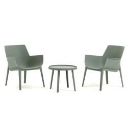 Mobili Da Giardino E Accessori|Set da giardino "queen" in polipropilene verde 2 poltrone e 1 tavolino