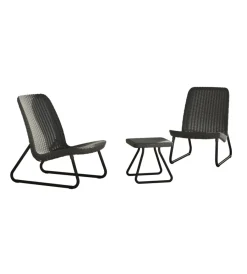 Keter Mobili Da Giardino E Accessori|Set da giardino "rio balcony" con 2 poltrone e tavolo, colore grafite -