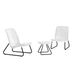 Best Set da giardino "rio balcony" con 2 poltrone e tavolo, colore bianco - Mobili Da Giardino E Accessori