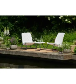 Best Set da giardino "rio balcony" con 2 poltrone e tavolo, colore bianco - Mobili Da Giardino E Accessori