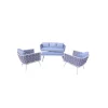 New Set da giardino riviera "bucaneve" in alluminio colore bianco e grigio, 4 sedute e un tavolino Mobili Da Giardino E Accessori