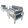 New Set da giardino riviera "hibiscus" in alluminio bianco e grigio chiaro, 5 sedute e un tavolino Mobili Da Giardino E Accessori