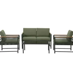 Best Set da giardino riviera "papavero" antracite e verde scuro con 4 posti e tavolino Mobili Da Giardino E Accessori