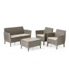 Mobili Da Giardino E Accessori-Keter Set da giardino "salemo lounge" con 2 poltrone, divano a 2 posti e tavolino, colore cappuccino -
