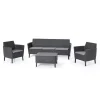 Keter Mobili Da Giardino E Accessori|Set da giardino "salemo lounge" con 2 poltrone, divano 3 posti e tavolino, colore grafite - .