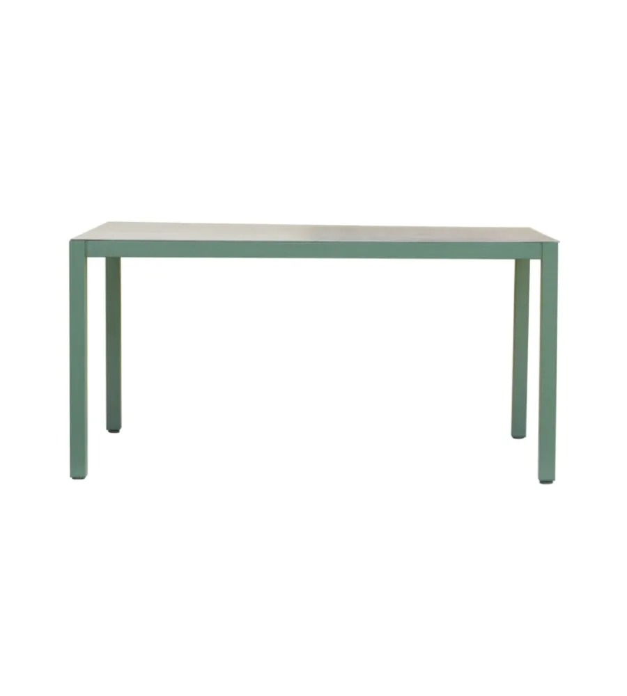 Mobili Da Giardino E Accessori- Set da giardino solaria "tarquinia" verde in ferro e vetroceramica 4 sedute e tavolo