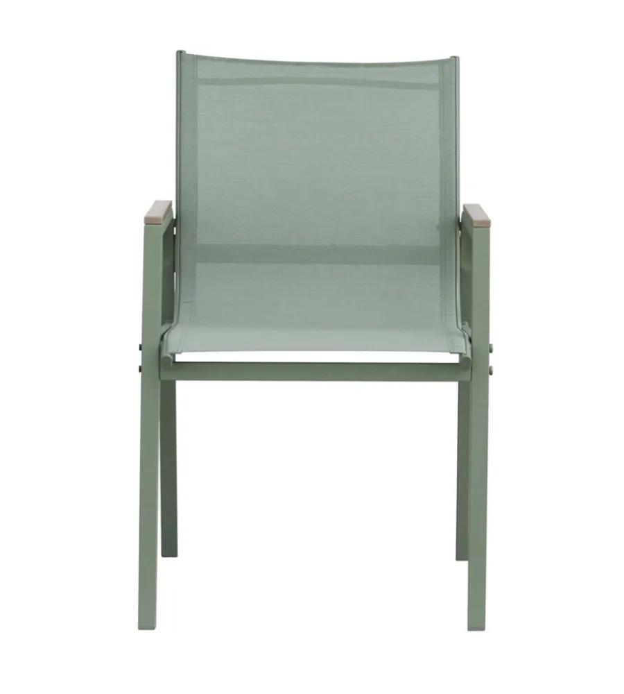 Mobili Da Giardino E Accessori- Set da giardino solaria "tarquinia" verde in ferro e vetroceramica 4 sedute e tavolo