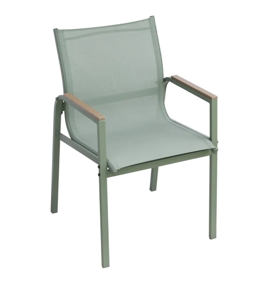 Mobili Da Giardino E Accessori- Set da giardino solaria "tarquinia" verde in ferro e vetroceramica 4 sedute e tavolo
