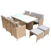 Sale Set da giarino "new atlas" colore marrone con 6 poltrone, 4 sgabelli e tavolo con top in vetro Mobili Da Giardino E Accessori