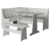 BellaHome Tavoli|Set giropanca ad angolo in pino massello con contenitore 163x122x87,5 cm
