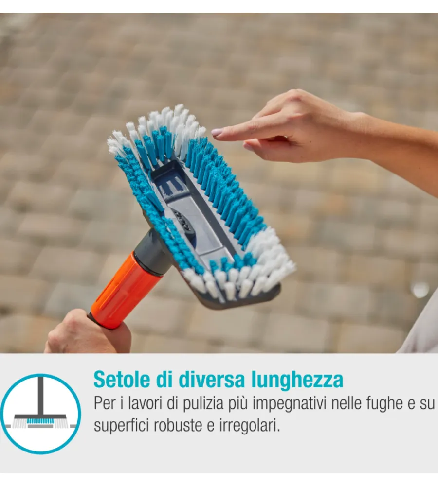 Attrezzatura Giardinaggio-Gardena Set manico per pulizia "cleansystem hard" per superfici resistenti
