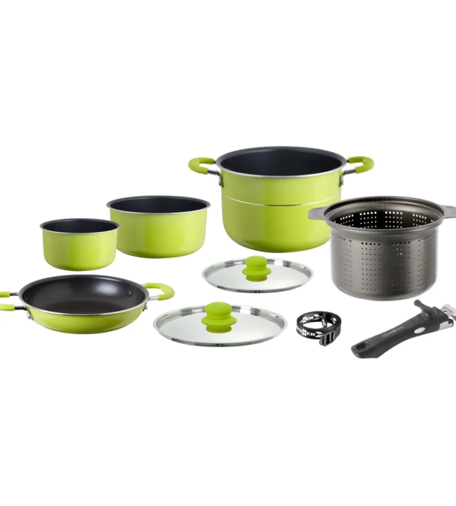 Sale Set pentole da campeggio "juniper ng 8+1 ø 22" in alluminio antiaderente Campeggio