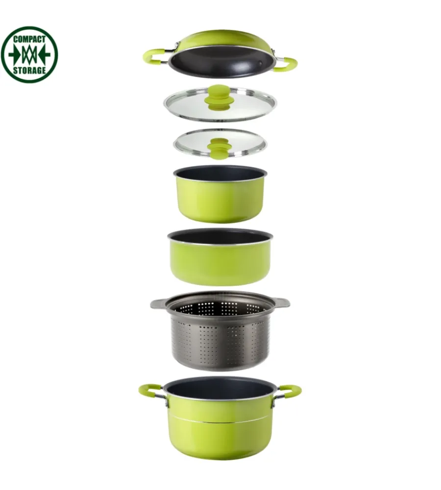 Sale Set pentole da campeggio "juniper ng 8+1 ø 22" in alluminio antiaderente Campeggio
