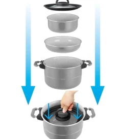 Brunner Campeggio|Set pentole da campeggio "fusion 7+1 ø 22" in alluminio e antiaderente
