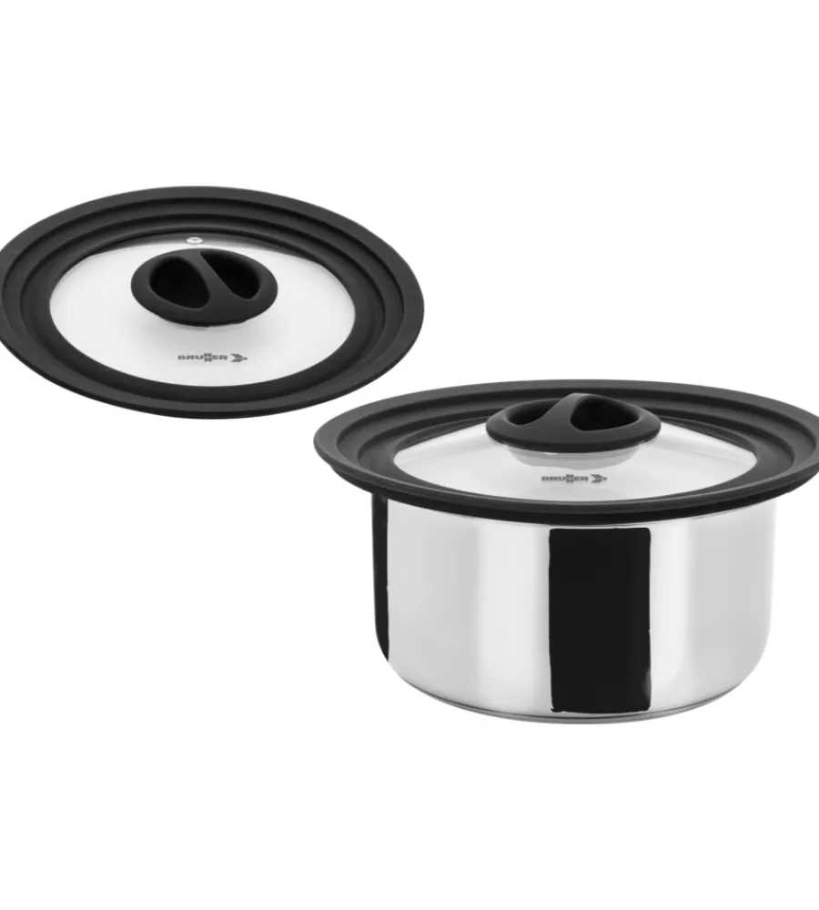 Brunner Campeggio|Set pentole da campeggio "academy ng 5+1 ø 20" in acciaio inox antiaderente