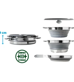 Brunner Campeggio|Set pentole da campeggio collassabili 