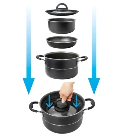 Brunner Campeggio|Set pentole da campeggio "pirate ng 7+1 ø 22" in alluminio antiaderente