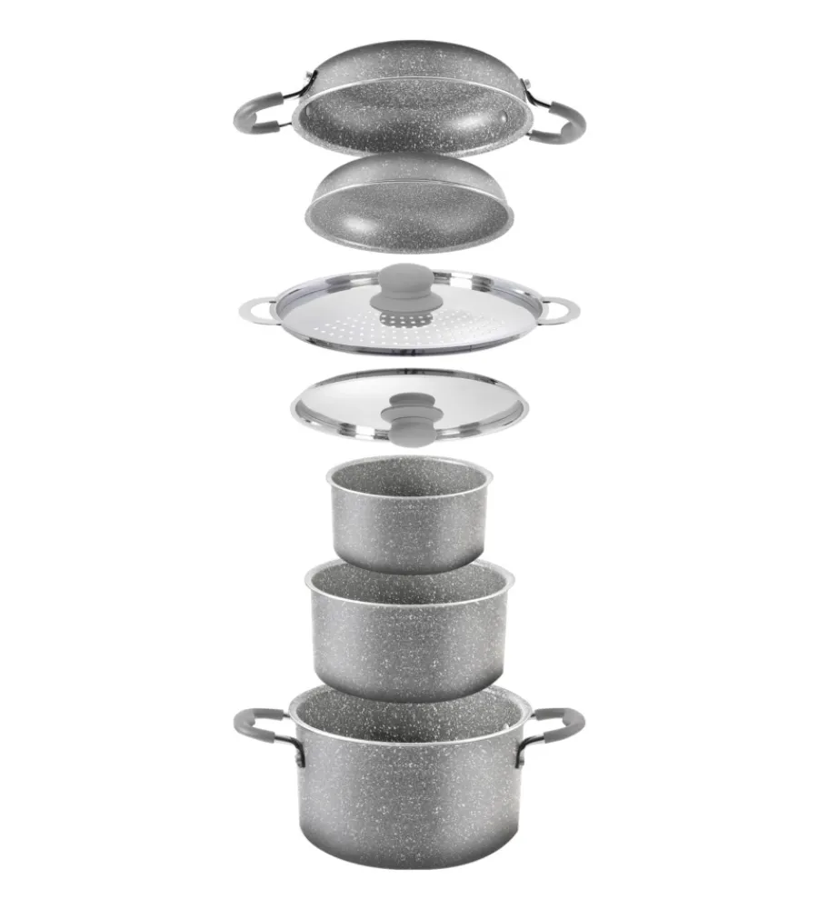 Brunner Campeggio|Set pentole da campeggio "gourmet rock ng 8+1 ø 20cm" in alluminio antiaderente