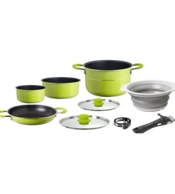 Hot Set pentole da campeggio "juniper ng 8+1 ø 24" in alluminio antiaderente Campeggio