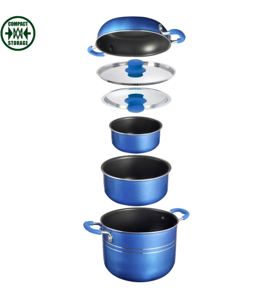 Brunner Campeggio|Set pentole da campeggio "skipper 7+1 ø 18" in alluminio antiaderente