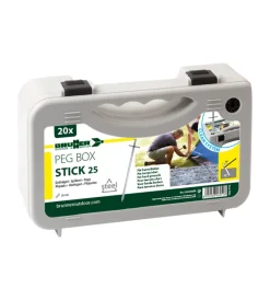Campeggio-Brunner Set picchetti rotondi per tenda da campeggio "peg box stick 25" in acciaio zincato 25 cm x ø 6 mm