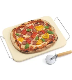 Ompagrill Barbecue|Set pietra e rotella tagliapizza 30x38 cm