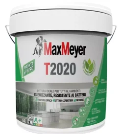 Pitture Murali-Max Meyer Set pittura murale traspirante "t2020" bianco 14 lt e fissativo isolante "fiss'up" trasparente 1 lt