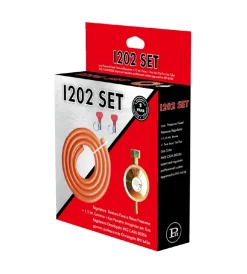 Barbecue- Set regolatore pressione gas con taratura fissa 29/37 mbar