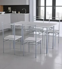 Tavoli- Set sala da pranzo "bergen" stone grey 4 sedute