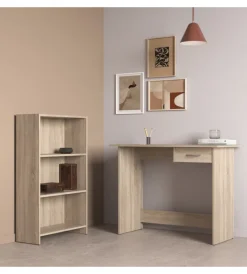 Best Set scrivania con cassetto e libreria 3 ripiani rovere Scrivanie E Cassettiere