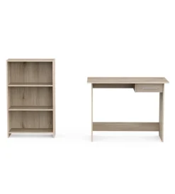 Best Set scrivania con cassetto e libreria 3 ripiani rovere Scrivanie E Cassettiere