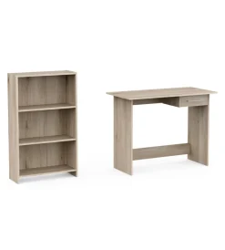 Best Set scrivania con cassetto e libreria 3 ripiani rovere Scrivanie E Cassettiere