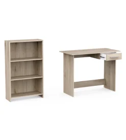 Best Set scrivania con cassetto e libreria 3 ripiani rovere Scrivanie E Cassettiere
