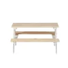 Mobili Prima Infanzia- Set tavolo con panche in pino massello, 90x82x50 cm