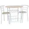 Tavoli|Set tavolo e 2 sedie in metallo e legno, 80x53x75 cm