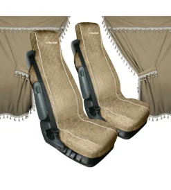 Lampa Auto Interno|Set tende e coprisedili per camion in microfibra beige -