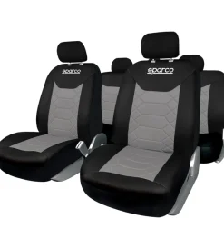 Sparco Auto Interno|Set universale coprisedili auto completo "spc1016" nero e grigio a nido d'ape