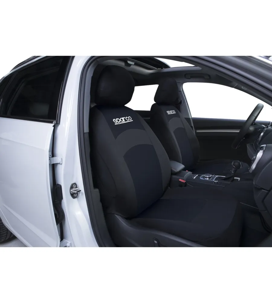 Auto Interno-Sparco Set universale sps402 coprisedili auto completo nero 3mm