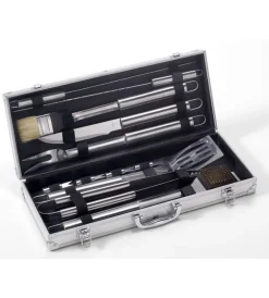 Ompagrill Barbecue|Set valigetta accessori barbecue in alluminio - 12 pezzi