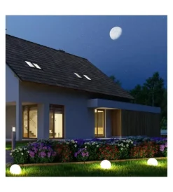 Illuminazione Per Esterno|Sfera decorativa da esterno luminosa ed rgb ricaricabile 40x40x39 cm