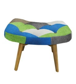 Discount Sgabello "patch" in tessuto multicolore, 56x41x37 cm Poltrone E Pouf