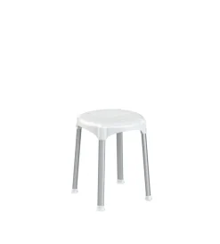 Online Sgabello da bagno tondo, bianco Accessori Bagno