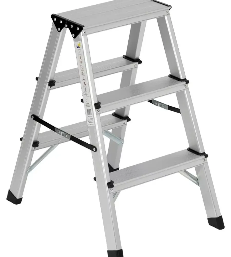 Scale E Sgabelli- Sgabello essenza in alluminio con doppia salita e portata massima 150 kg 60x41x65,4 cm
