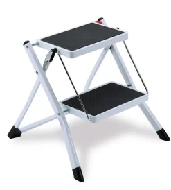 Best Sgabello salvaspazio in acciaio bianco 2 gradini 50x4x57 cm Scale E Sgabelli