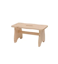 Complementi In Legno|Sgabello tom in legno di pino grezzo, 38x19x21,5 cm