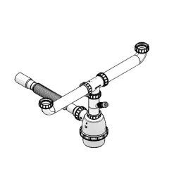Rubinetti Vari|Sifone a 2 vie 1 1/2 canotto esterno ø 32/40 mm. per cucina