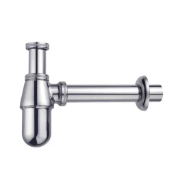 Sifoni- Sifone a bottiglia 1 1/4" in ottone cromato, per bagno