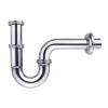 Sifoni|Sifone a "s" 1 1/4" in ottone cromato, per bagno